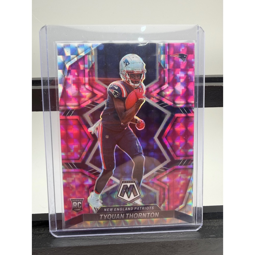 2022 Panini Mosaic Tyquan Thornton Rookie Card RC Pink Camo Patriots #336 NM